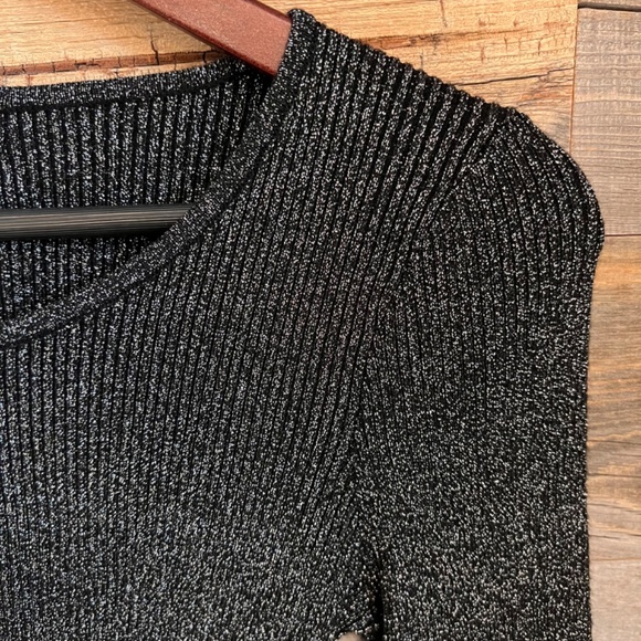 Metallic MILLY Rib Flare Sleeve Sweater, purchased from REVOLVE - Picture 8 of 10